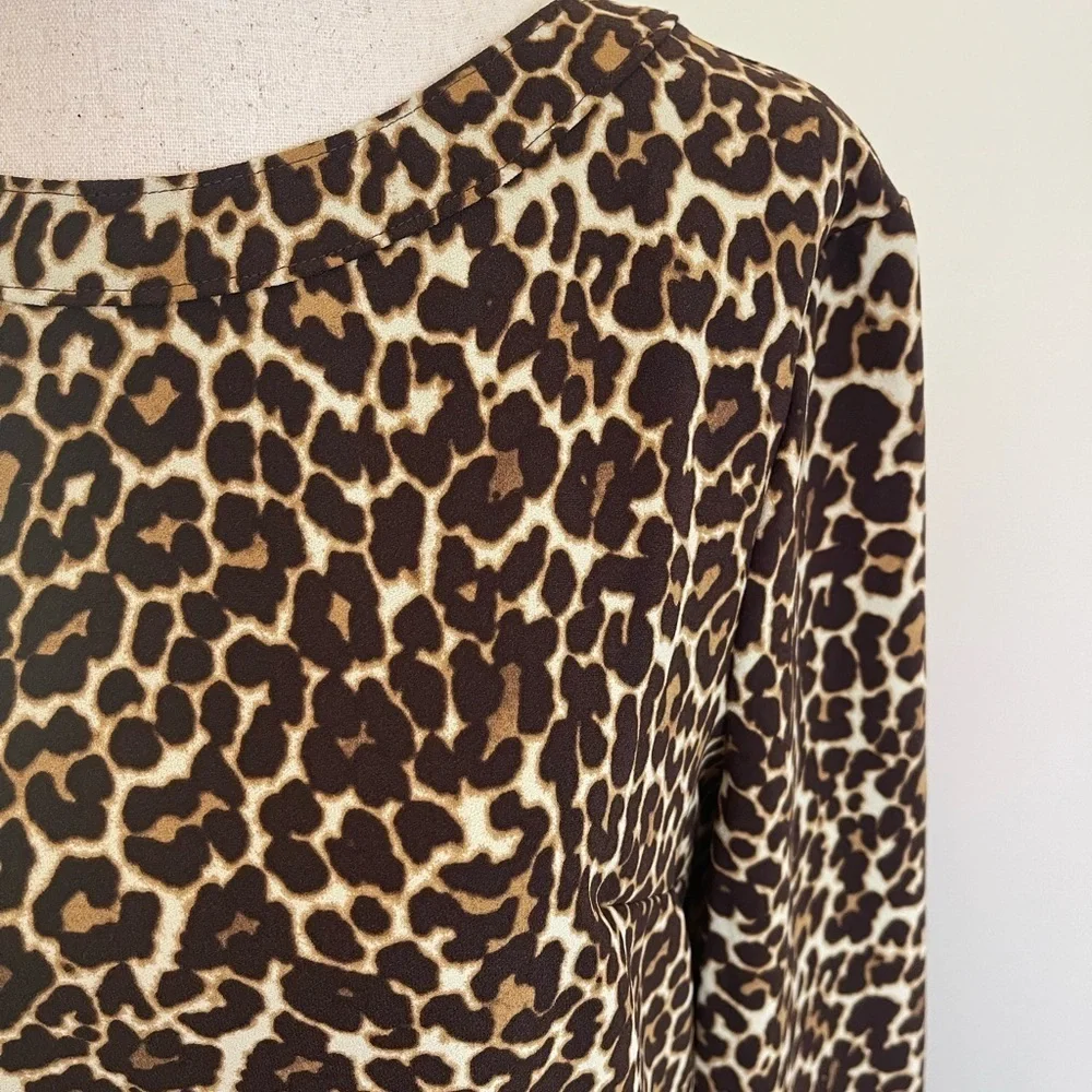 J. Crew Classic Animal Print Long Sleeve Dress Size 6